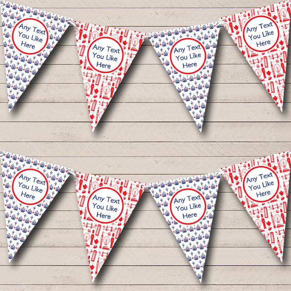 Red And Blue Crowns London Personalised Carnival Fete Street Party Bunting