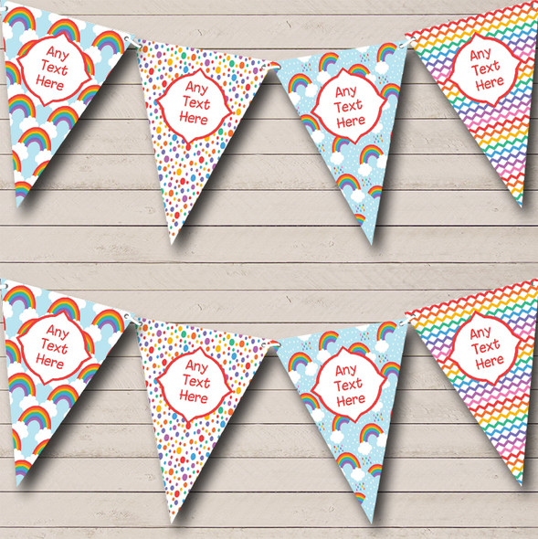 Rainbow Bright Colours Personalised Carnival Fete Street Party Bunting
