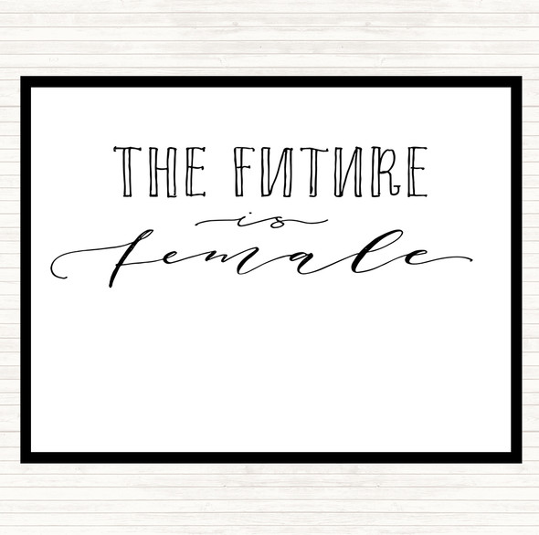 White Black Future Is Female Quote Mouse Mat Pad