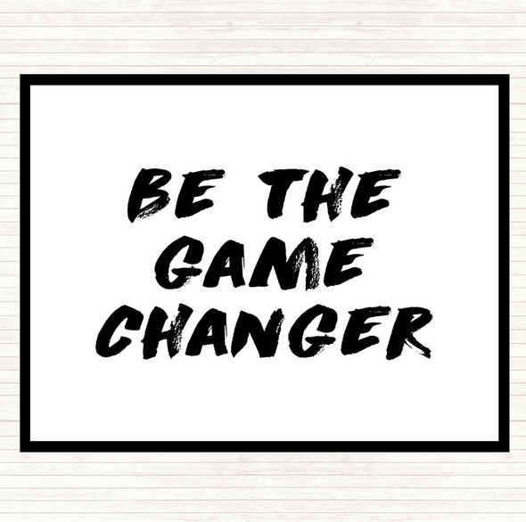 White Black Game Changer Quote Mouse Mat Pad