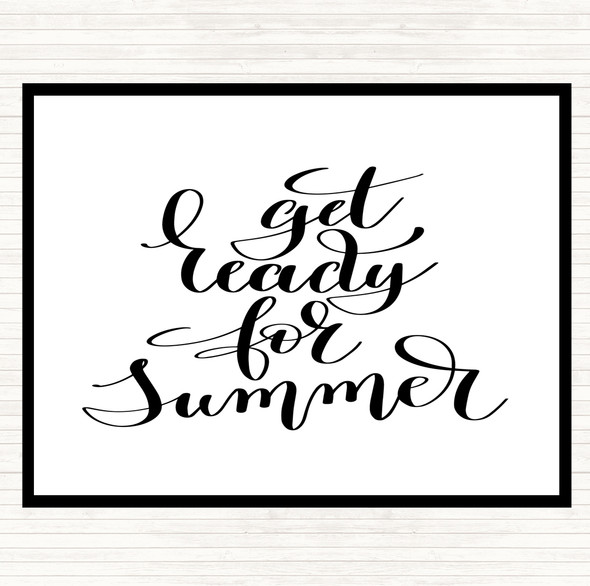 White Black Get Ready For Summer Quote Mouse Mat Pad