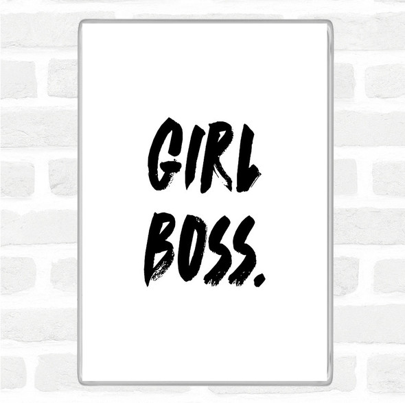 White Black Girl Boss Bold Quote Jumbo Fridge Magnet