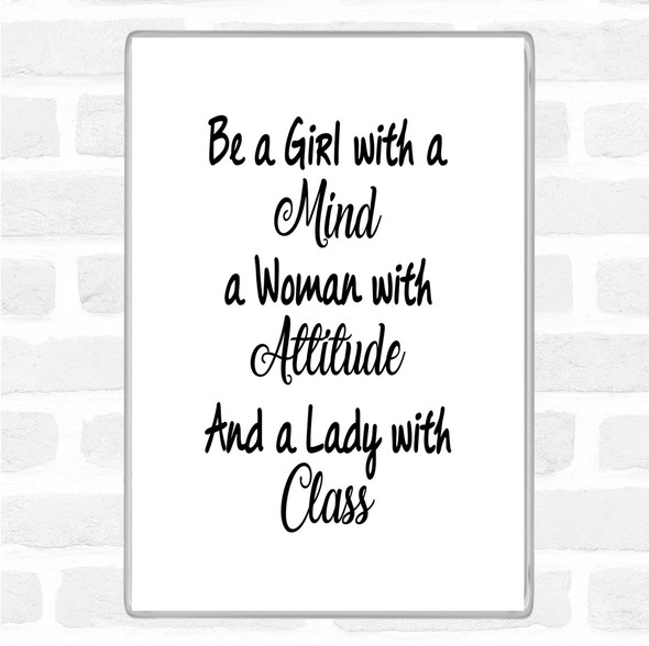 White Black Girl With A Mind Quote Jumbo Fridge Magnet