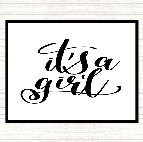 White Black A Girl Quote Mouse Mat Pad