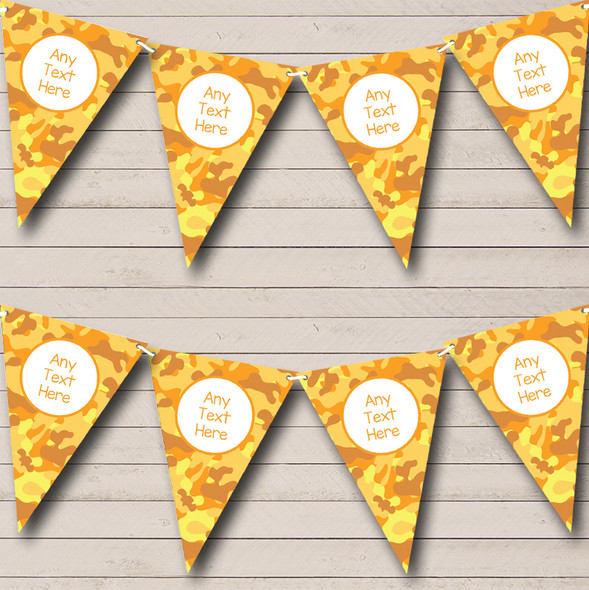 Orange Yellow Camouflage Personalised Carnival Fete Street Party Bunting