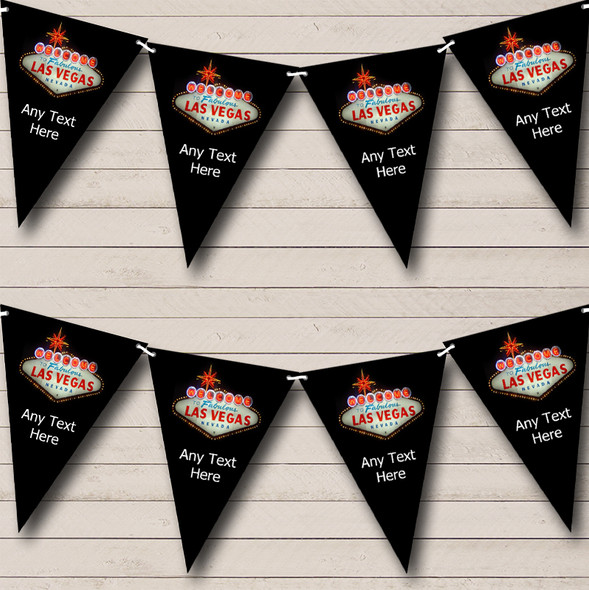 Las Vegas Black Personalised Carnival Fete Street Party Bunting