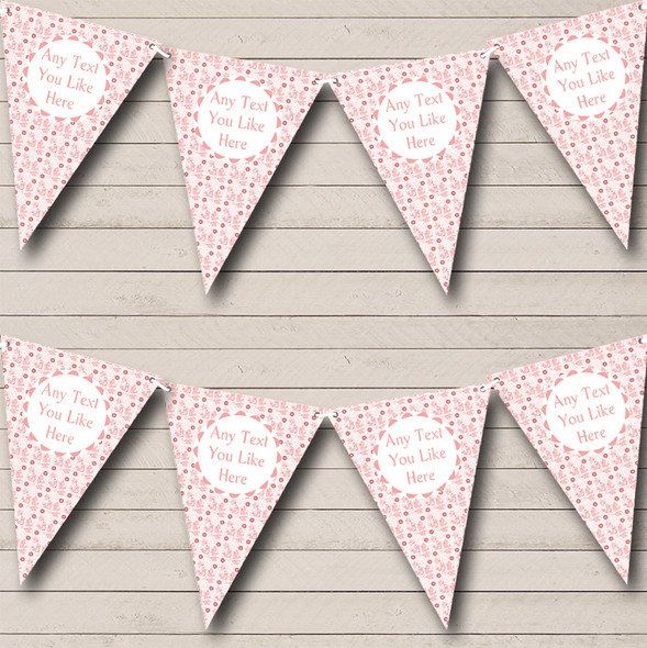Baby Pink Sweet Birds Personalised Children's Birthday Party Bunting
