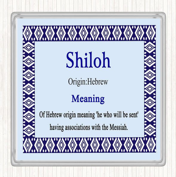 Shiloh Name Meaning Drinks Mat Coaster Blue