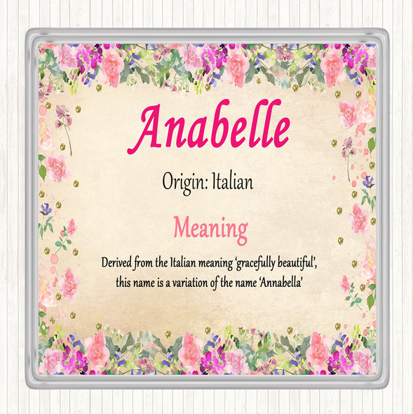 Anabelle Name Meaning Drinks Mat Coaster Floral