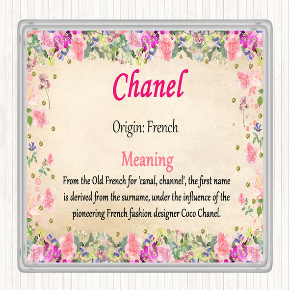 Chanel Name Meaning Drinks Mat Coaster Floral