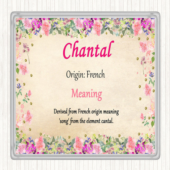 Chantal Name Meaning Drinks Mat Coaster Floral
