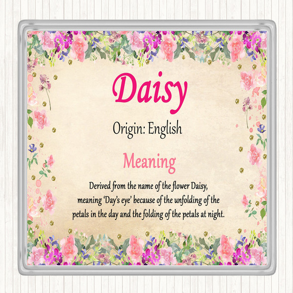 Daisy Name Meaning Drinks Mat Coaster Floral