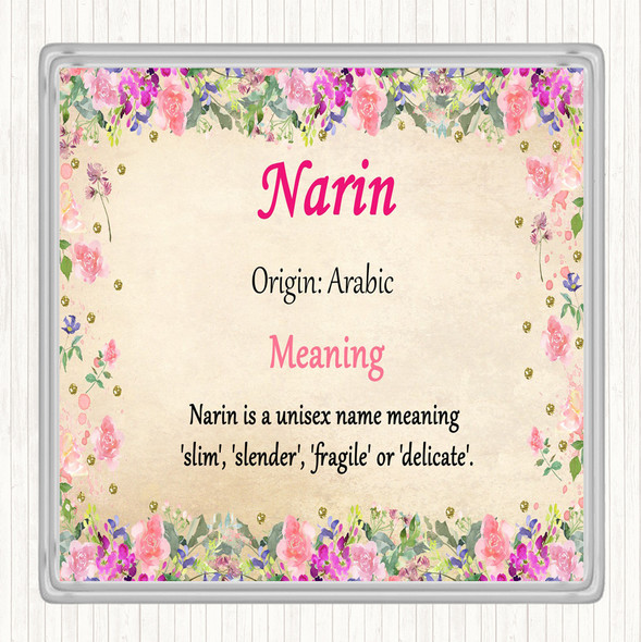 Naomi Name Meaning Drinks Mat Coaster Floral