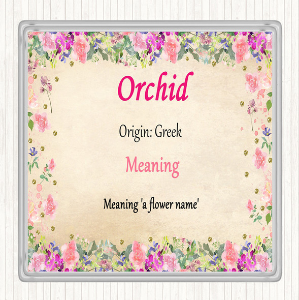 Orchid Name Meaning Drinks Mat Coaster Floral