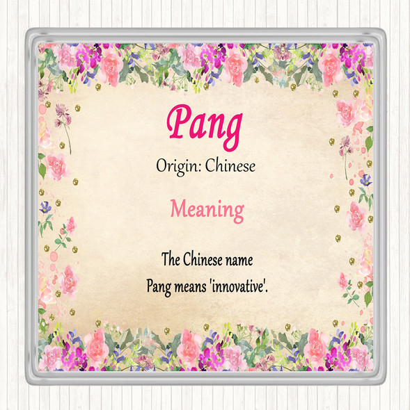 Pang Name Meaning Drinks Mat Coaster Floral