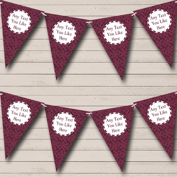 Vintage Dusky Rose Plum Personalised Engagement Party Bunting