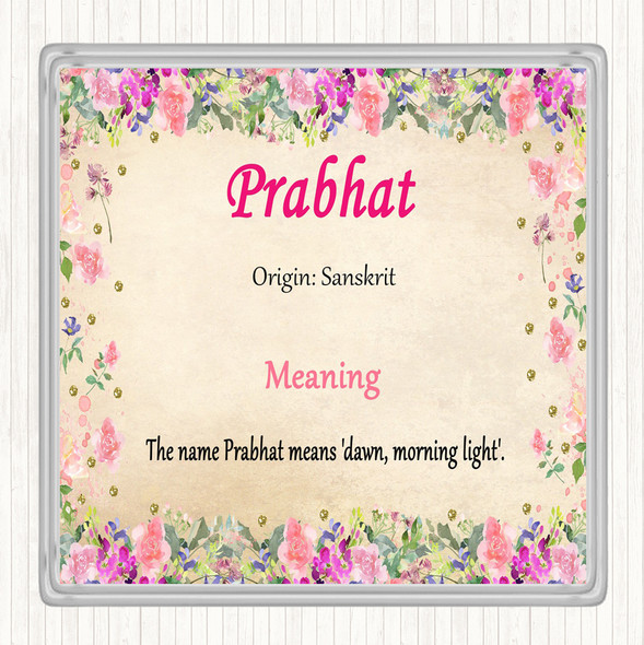 Prabhat Name Meaning Drinks Mat Coaster Floral