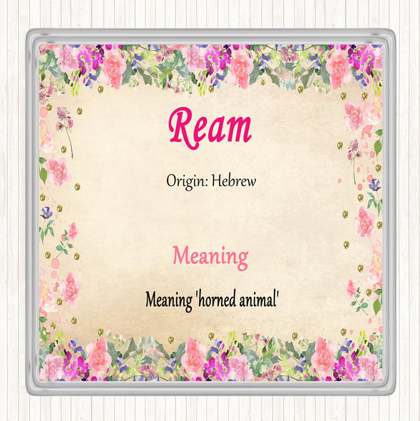 Ream Name Meaning Drinks Mat Coaster Floral