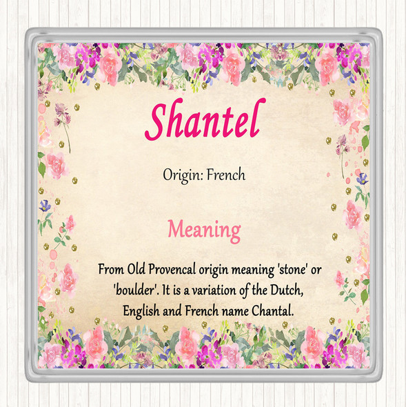 Shantel Name Meaning Drinks Mat Coaster Floral