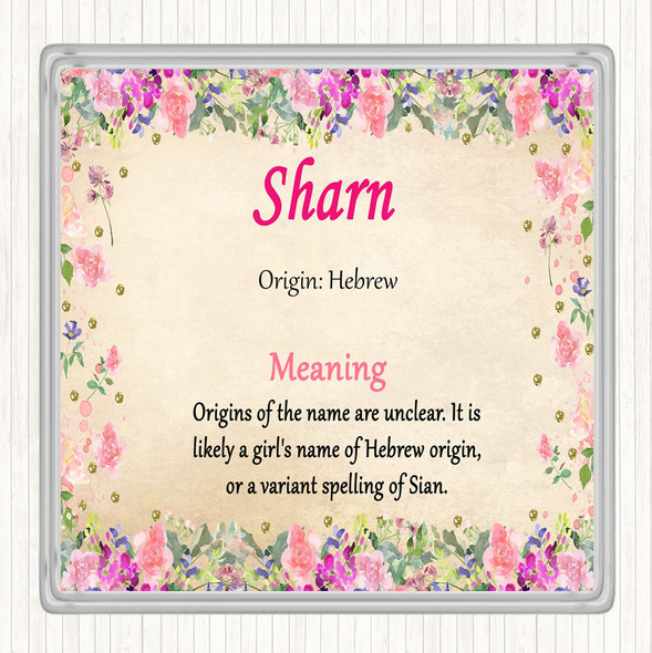 Sharn Name Meaning Drinks Mat Coaster Floral