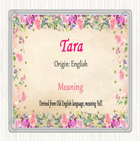 Tara Name Meaning Drinks Mat Coaster Floral