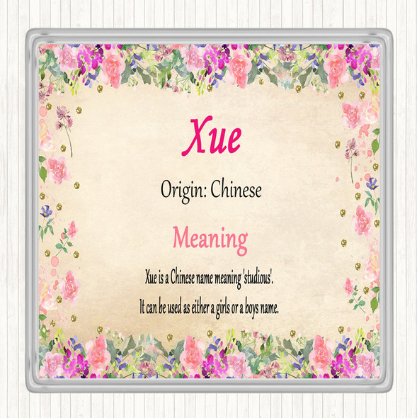 Xue Name Meaning Drinks Mat Coaster Floral