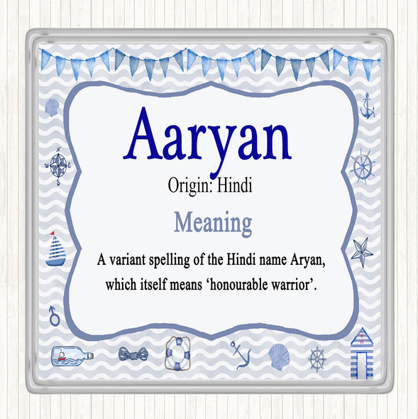 Aaryan Name Meaning Drinks Mat Coaster Nautical