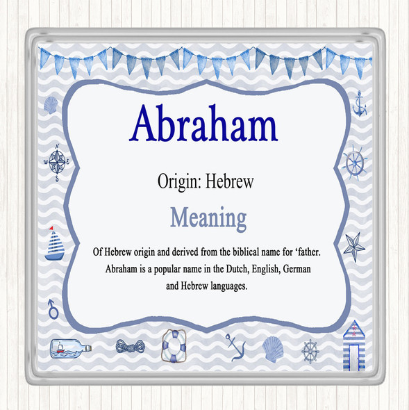 Abraham Name Meaning Drinks Mat Coaster Nautical