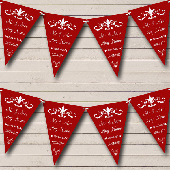 Regal Or Cranberry Personalised Engagement Party Bunting