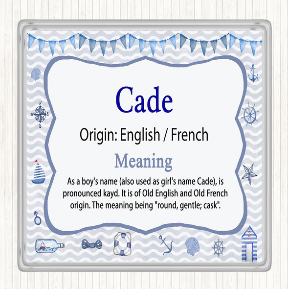 Cade Name Meaning Drinks Mat Coaster Nautical