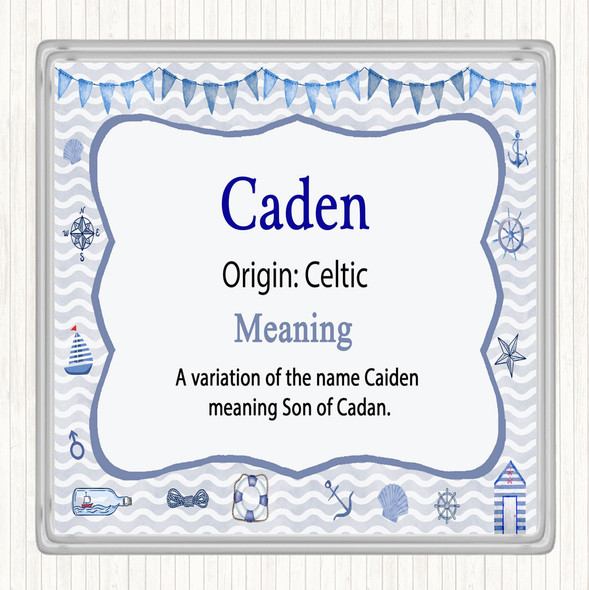 Caden Name Meaning Drinks Mat Coaster Nautical