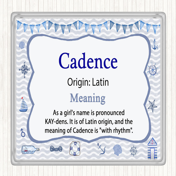 Cadence Name Meaning Drinks Mat Coaster Nautical