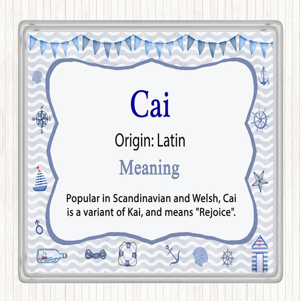 Cai Name Meaning Drinks Mat Coaster Nautical