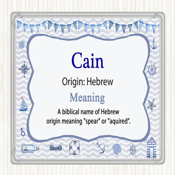 Cain Name Meaning Drinks Mat Coaster Nautical