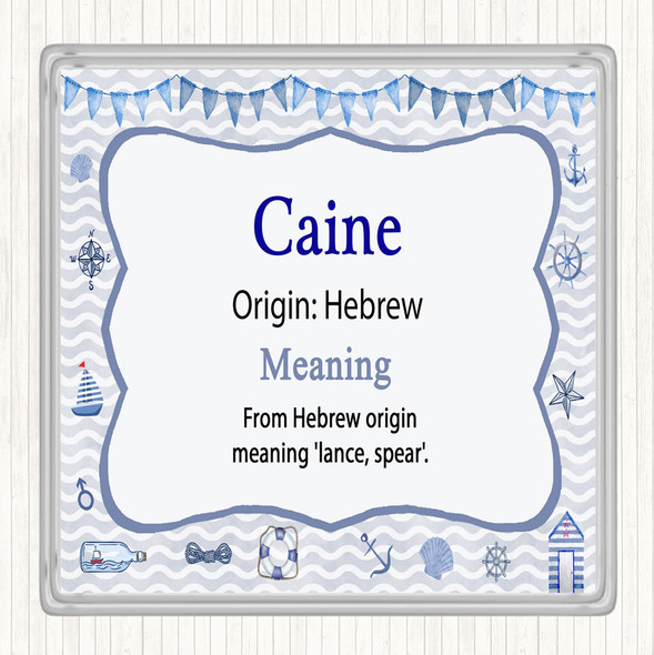 Caine Name Meaning Drinks Mat Coaster Nautical