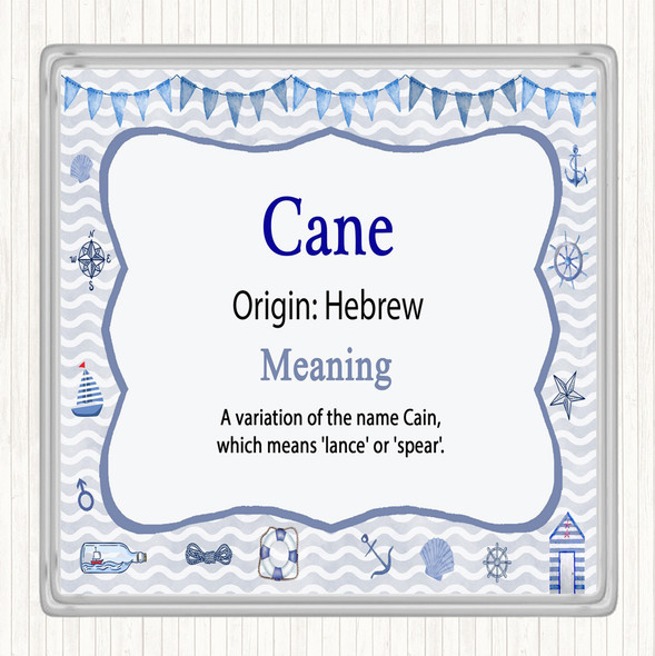 Cane Name Meaning Drinks Mat Coaster Nautical