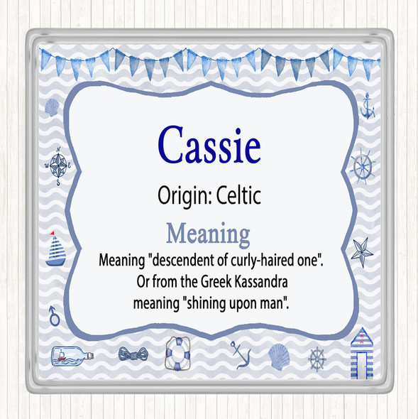 Cassie Name Meaning Drinks Mat Coaster Nautical