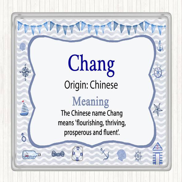 Chang Name Meaning Drinks Mat Coaster Nautical