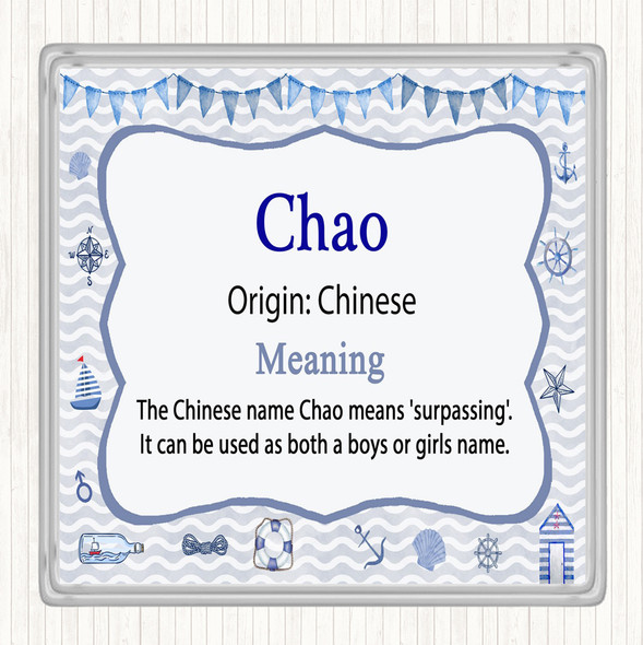 Chao Name Meaning Drinks Mat Coaster Nautical