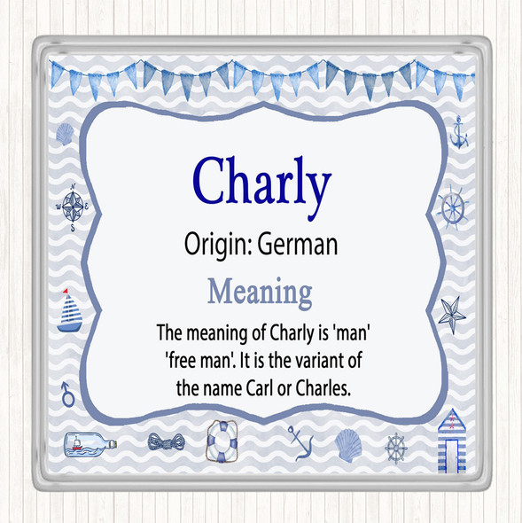 Charly Name Meaning Drinks Mat Coaster Nautical