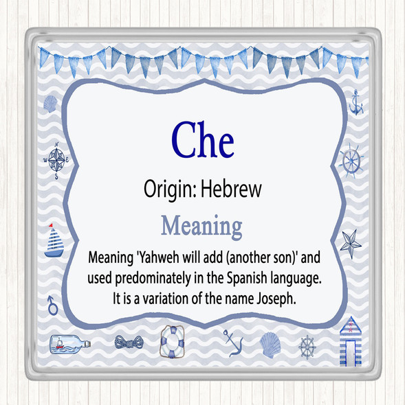 Che Name Meaning Drinks Mat Coaster Nautical