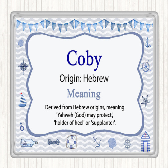 Coby Name Meaning Drinks Mat Coaster Nautical