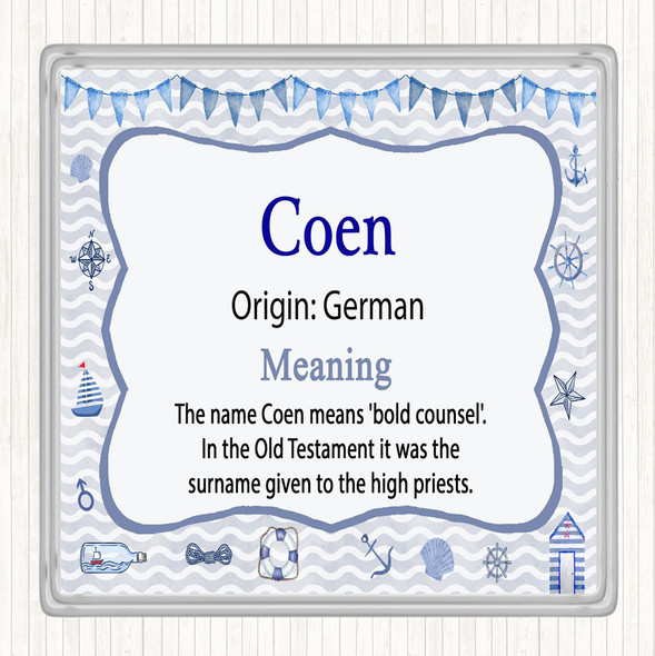 Coen Name Meaning Drinks Mat Coaster Nautical