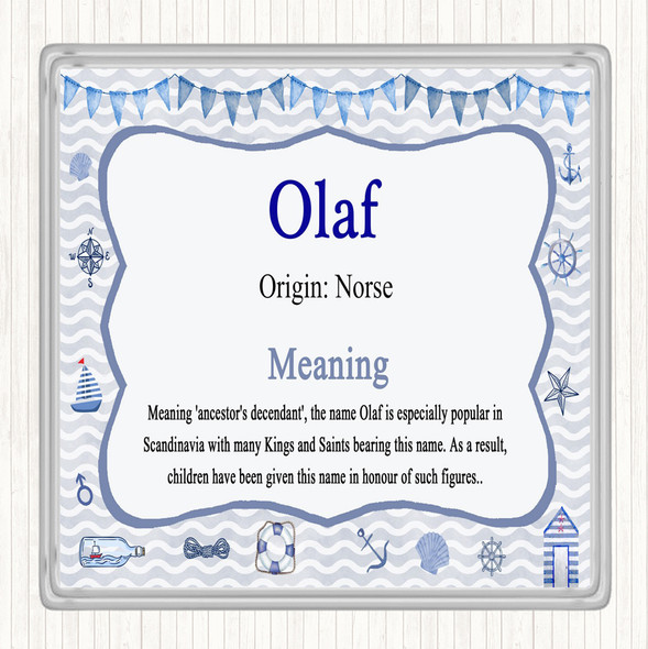 Olaf Name Meaning Drinks Mat Coaster Nautical