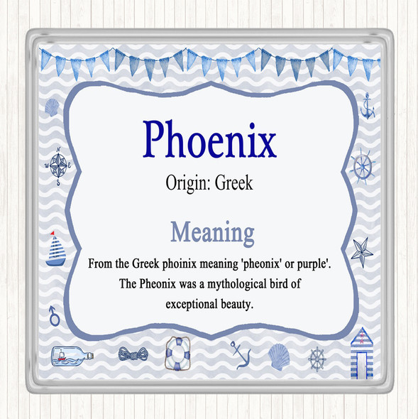 Phoenix Name Meaning Drinks Mat Coaster Nautical