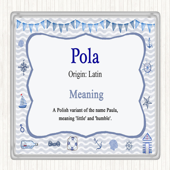 Pola Name Meaning Drinks Mat Coaster Nautical