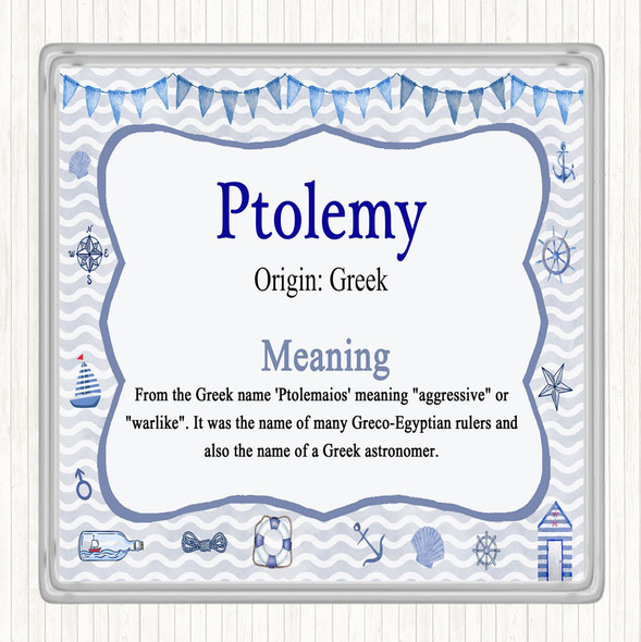 Ptolemy Name Meaning Drinks Mat Coaster Nautical