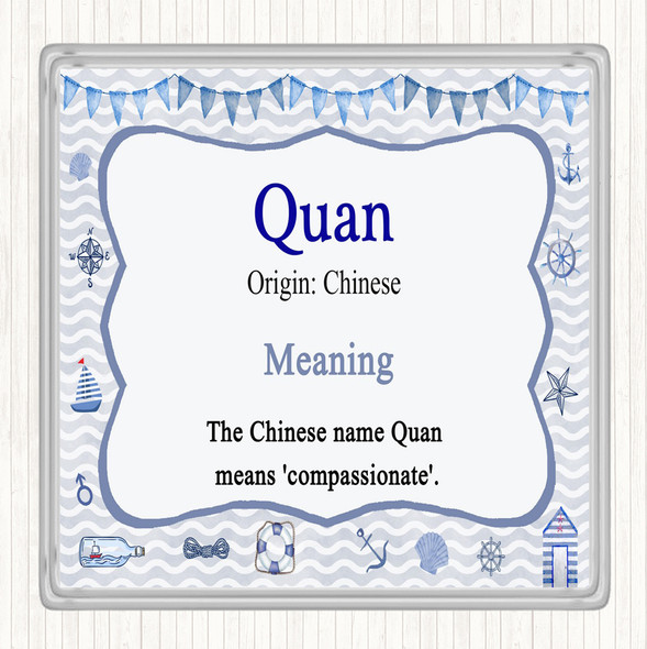 Quan Name Meaning Drinks Mat Coaster Nautical