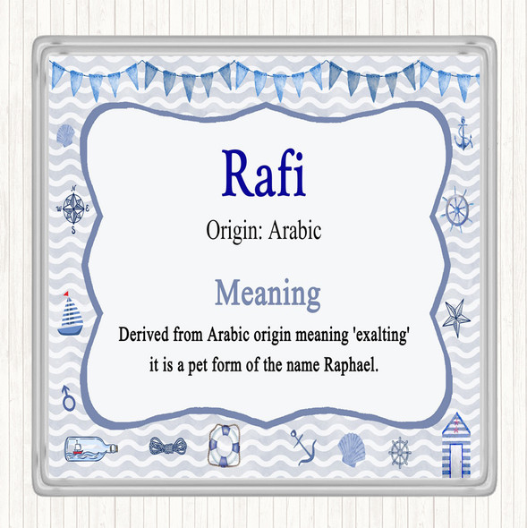 Rafi Name Meaning Drinks Mat Coaster Nautical