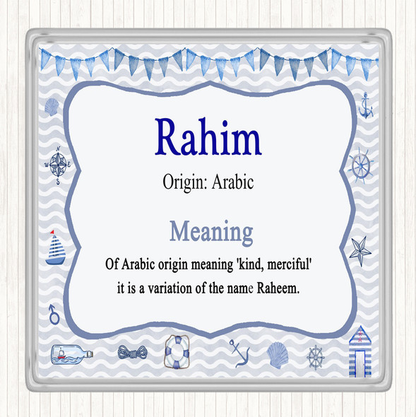 Rahim Name Meaning Drinks Mat Coaster Nautical